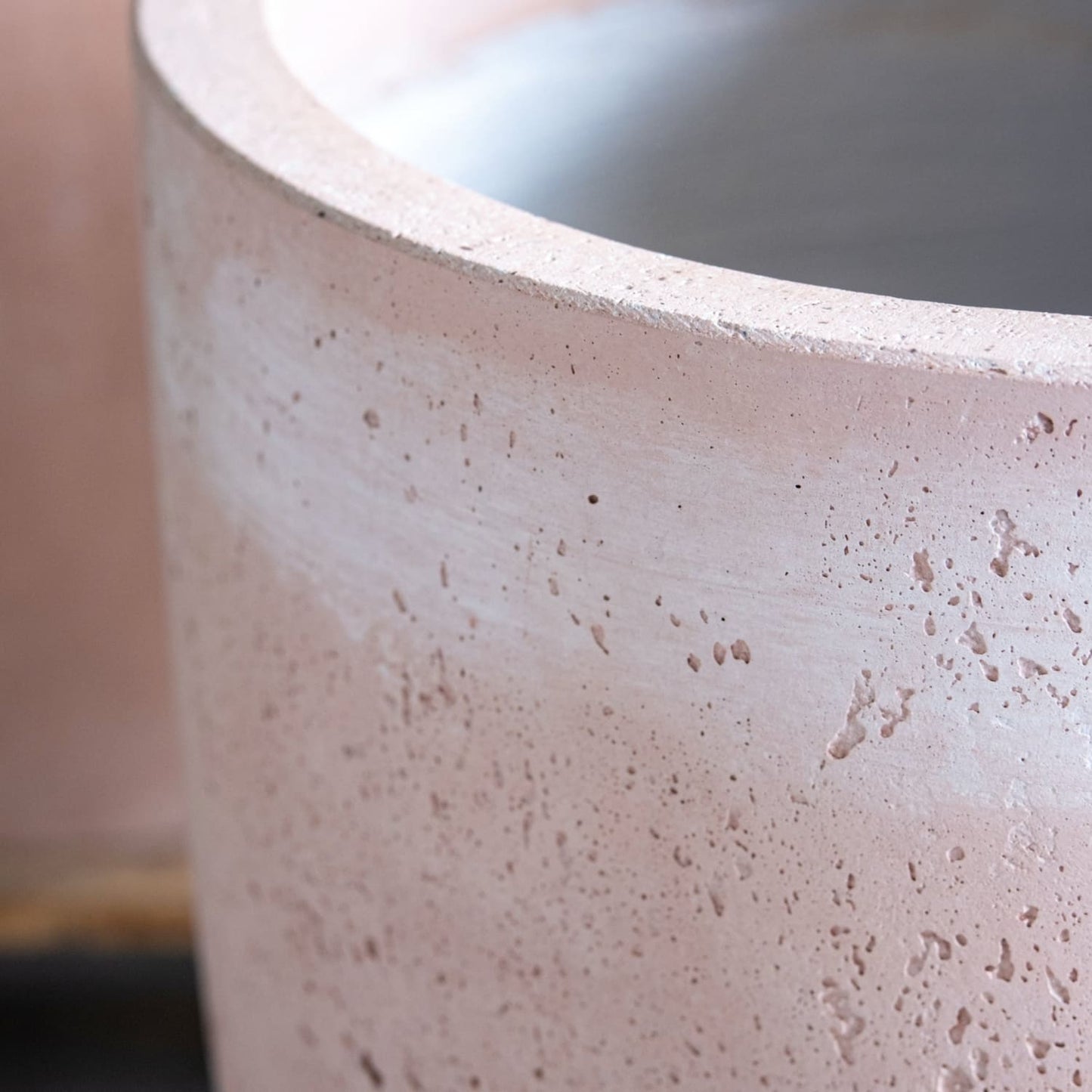 Large Vessara Blushstone concrete vase planter by Jōbū Home, 75cm tall outdoor plant pot for large plants or decorative displays.