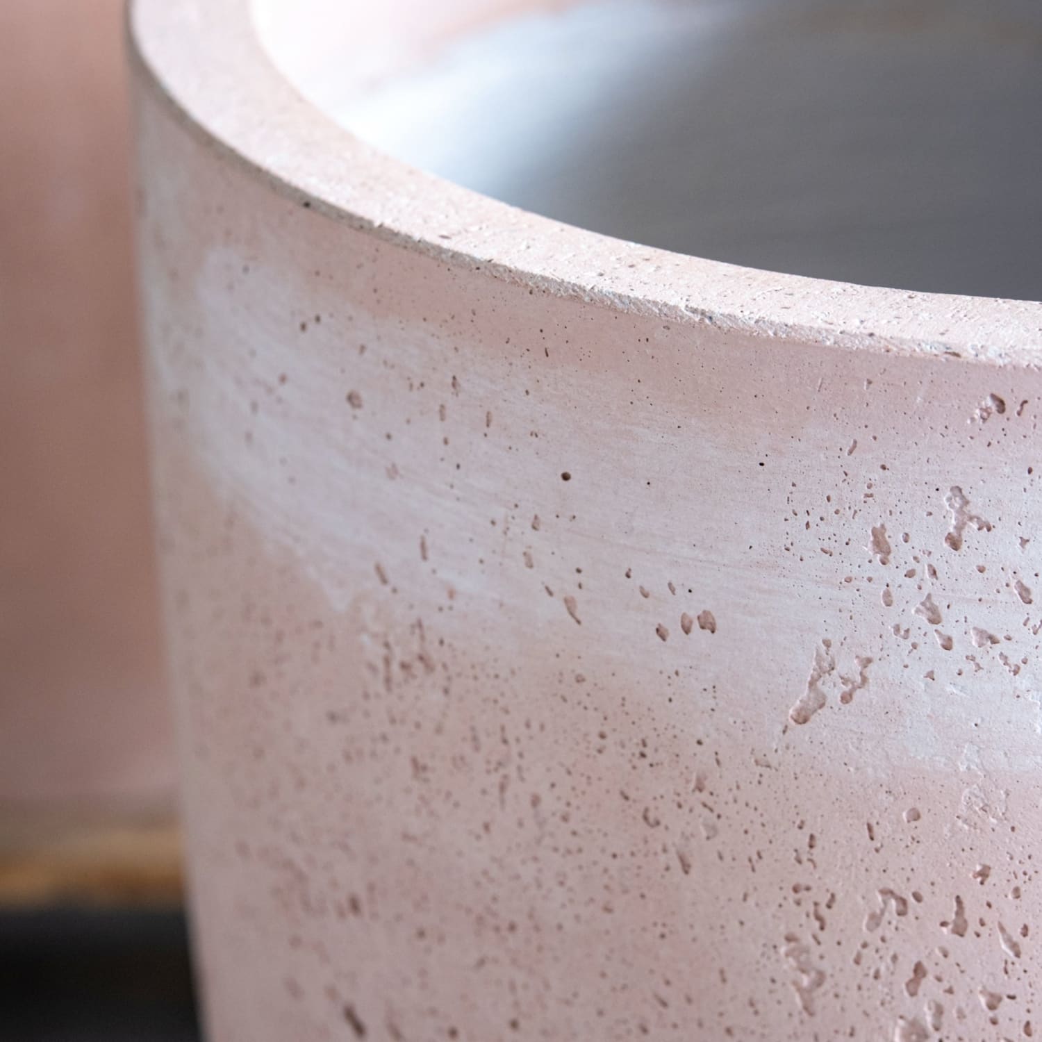 Large Vessara Blushstone concrete vase planter by Jōbū Home, 75cm tall outdoor plant pot for large plants or decorative displays.