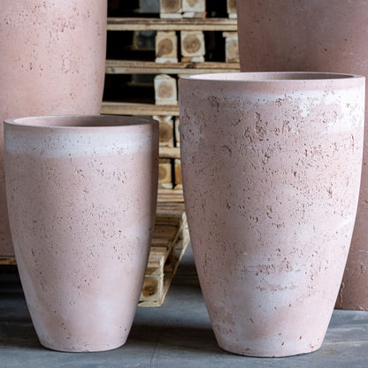 Vessara Blushstone 75cm extra-large concrete vase planter by Jōbū Home, tall 61L plant pot with a modern textured finish.