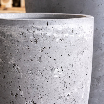 Large Vessara Onyx Dusk concrete vase planter by Jōbū Home, 52cm tall indoor outdoor pot with a sleek, dark finish and spacious 15L capacity.