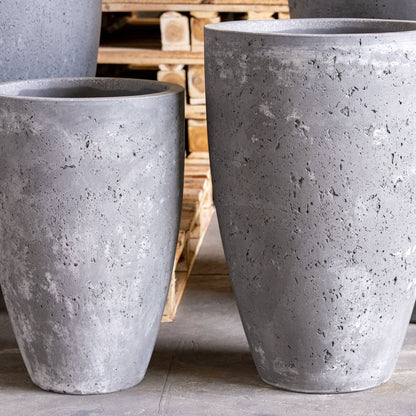 Large Vessara Onyx Dusk concrete vase planter by Jōbū Home, 52cm tall, indoor and outdoor, ideal for plants and decorative displays.
