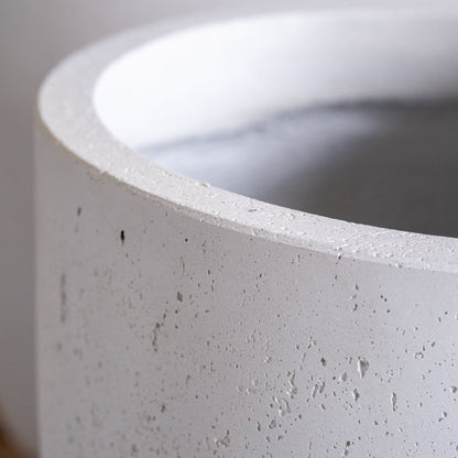 White Mist Vessara concrete planter by Jōbū Home, 62cm tall, extra-large vase-style 32L plant pot for outdoor or indoor use.