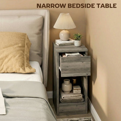 Set of two modern grey storage bedside tables from Wise Galleria featuring clean lines and compact design.
