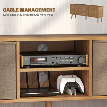 HOMCOM Modern TV Cabinet Stand w/ Shelves & Drawers, Bedroom
