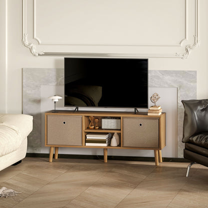 HOMCOM Modern TV Cabinet Stand w/ Shelves & Drawers, Bedroom