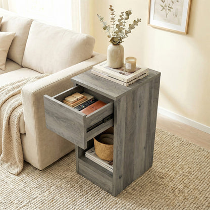 Pair of modern grey Wise Galleria storage bedside tables with sleek design and spacious drawers for bedroom organization.