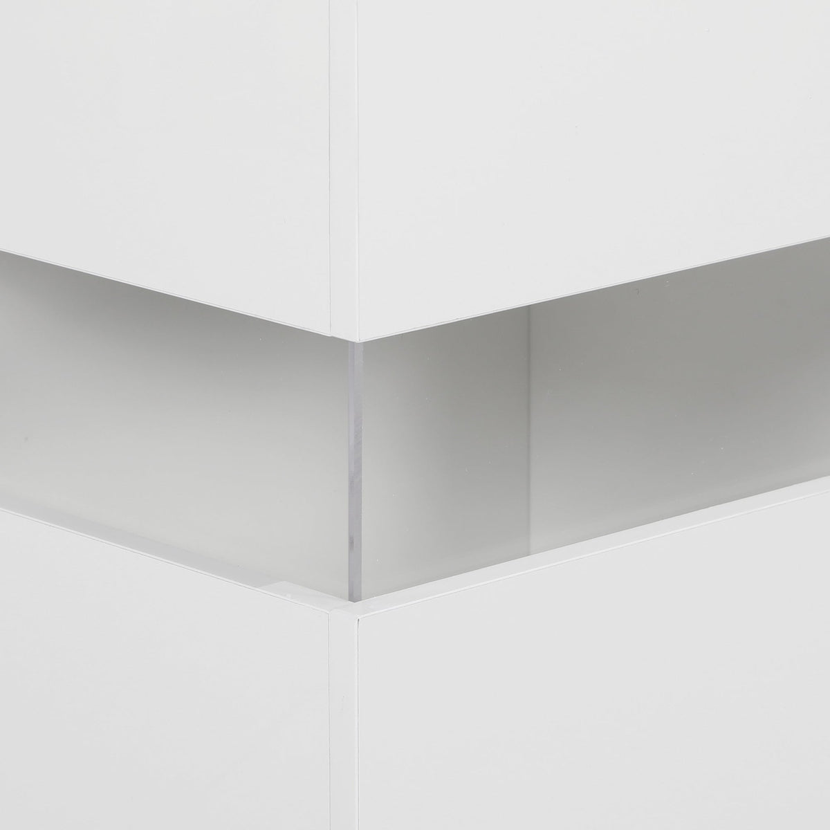 HOMCOM LED Light Sideboard - High Gloss White
